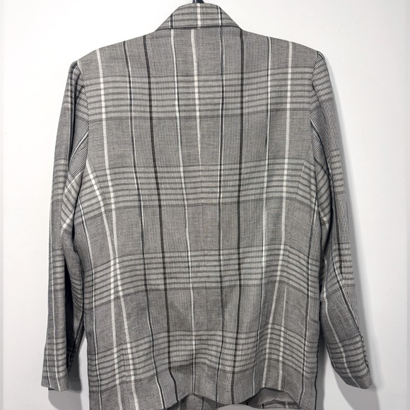 Vintage wool blend brown plaid blazer - Picture 6 of 7